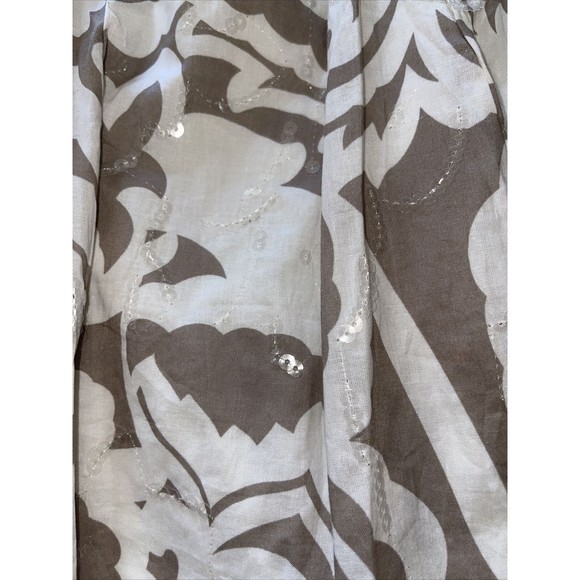 INC International Concepts Women White & Gray Cotton Sequinced Lined Skirt Sz 2 - Picture 6 of 8